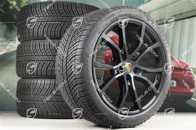 21-inch Cayenne COUPE Exclusive Design winter wheel set, rims 9,5J x 21 ET46 + 11,0J x 21 ET49 + NEW Michelin Pilot Alpin 5 winter tyres 275/40 R21 + 305/35 R21, with TPMS,  black satin-mat