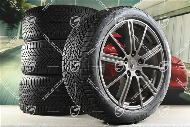 20" Panamera Turbo Winterräder Satz, Felgen 9,5J x 20 ET71 + 10,5J x 20 ET71 + NEUE Pirelli Winterreifen 275/40 R20 + 315/35 R20, Turbonit