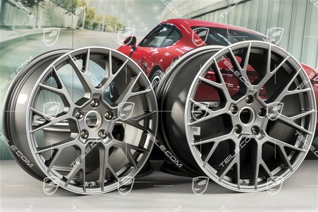 20+21" RS Spyder komplet felg, 8,5J x20 ET50 + 11,5J x 21 ET79, Platinum satynowy półmat
