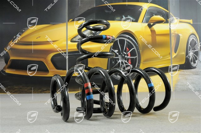 Schraubenfeder, HA, PASM, Coupe / Cabrio / Targa, PDK Getriebe, KENN- Rot, Rot, Blau Schraubenfeder, HA, PASM, Coupe / Cabrio / Targa, PDK Getriebe, KENN- Rot, Rot, Blau