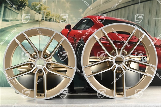 20"+21" Carrera Exclusive Design wheel rim set, rims 8.5J x 20 ET50 + 11.5J x 21 ET79, Neodyme