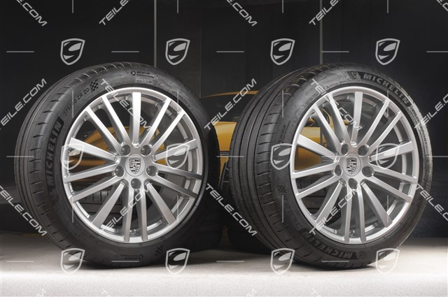 20" Panamera Design Sommerräder, Felgen 9,5J x 20 ET71 + 11,5J x 20 ET68 + NEUE Michelin Sommerreifen 275/40 ZR20 + 315/35 ZR20, mit RDK-Sensoren