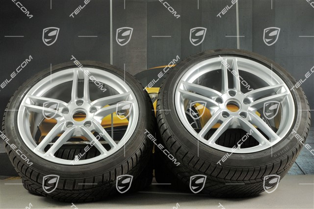 19-inch Carrera winter wheel set, 8,5J x 19 ET54 + 11J x 19 ET69 + NEW Continental winter tyres 235/40 R19 + 285/35 R19, with TPMS