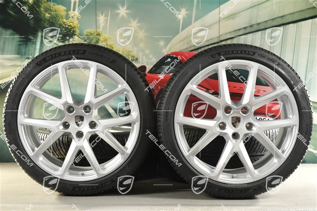 21-inch Panamera SportDesign Winter wheel set, wheel rims 9,5J x 21 ET71 + 10,5J x 21 ET71 + Michelin Pilot Alpin 5 winter tyres 275/35 R21 + 315/30 R21, silver metallic