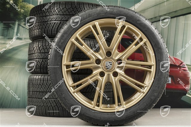 20" Winterräder Satz "Exclusive Design", Felgen 9,5 J x 20 ET71 + 10,5 J x 20 ET71 + Michelin Pilot Alpin 4 Winterreifen 275/40 R20 + 315/35 R20, Aurum Seidenmatt