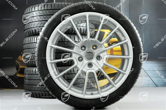 21" Cayenne SportPlus summer wheels set, rims 10J x 21 ET50 + 10J x 21 ET45 + NEW Michelin summer tyres 295/35 R21, with TPMS