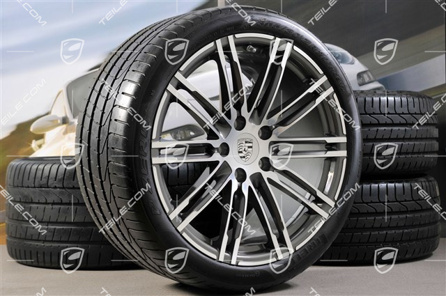 20" Turbo III summer wheel set, rims 8,5J x 20 ET51 + 11J x 20 ET56 + NEW Pirelli P-ZERO summer tyres 245/35 R20 + 305/30 R20, with TPM