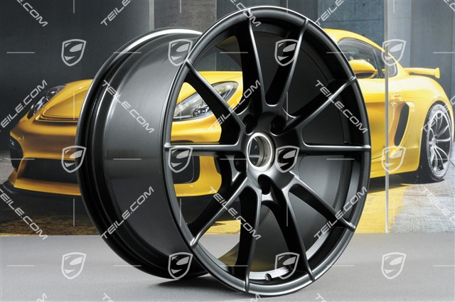20" wheel rim set "Boxster Spyder", rims 8,5J x 20 ET57 + 10,5J x 20 ET47, black satin matt