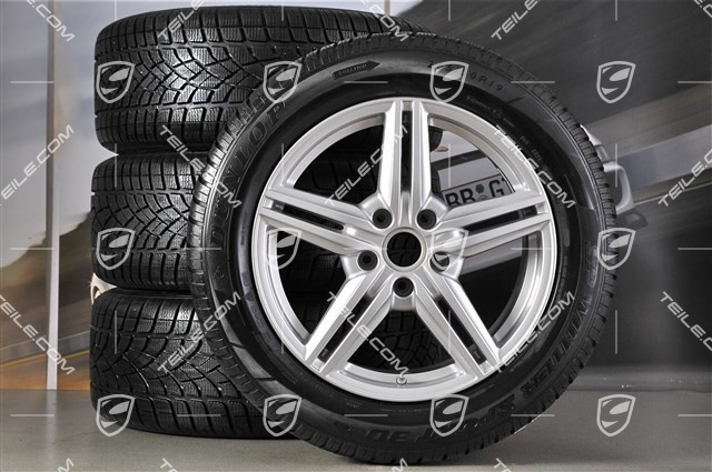 19-inch Cayenne Design II winter wheel set, 4 wheels 8,5 J x 19 ET 59 + 4 winter tires Dunlop 265/50 R 19 110V XL M+S, without TPMS