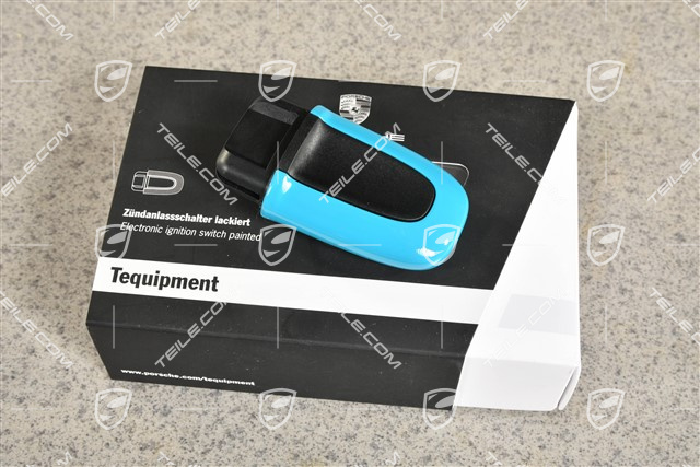 Ignition starter switch, lacquered MIami Blue, KESSY / Entry and Drive