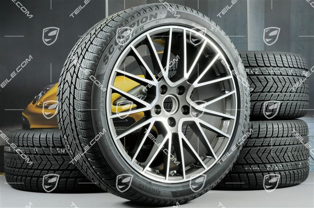 21-inch Cayenne COUPÉ RS Spyder winter wheel set, rims 9,5J x 21 ET46 + 11,0J x 21 ET49 + Pirelli winter tyres275/40 R21 + 305/35 R21, with TPMS