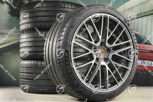 21-inch Turbo V summer wheel set, wheel rims 9,5J x 21 ET71 + 11,5J x 21 ET69 + Michelin summer tyres 275/35 R21 + 315/30 R21, with TPMS