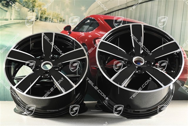 20" Felgensatz Carrera Sport, 8,5J x 20 ET49 + 11,5J x 20 ET56, schwarz hochglanz