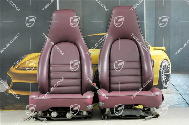 Seat, leather-leatherette, Magenta, set L+R