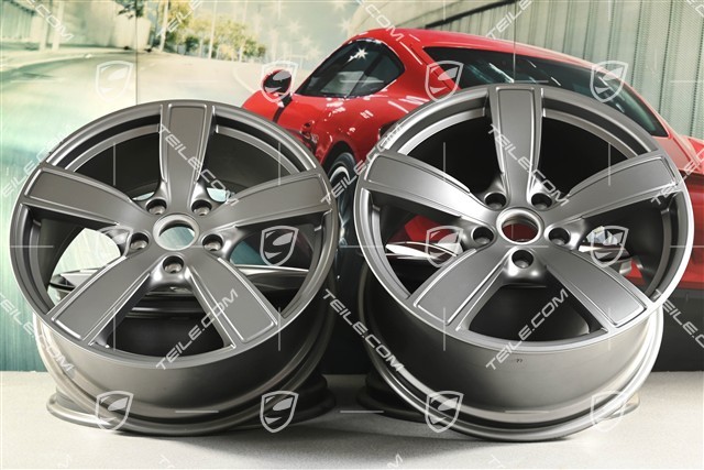 20-inch wheel rim set Carrera Sport, 8,5J x 20 ET57 + 10,5J x 20 ET51, platinum satin matt