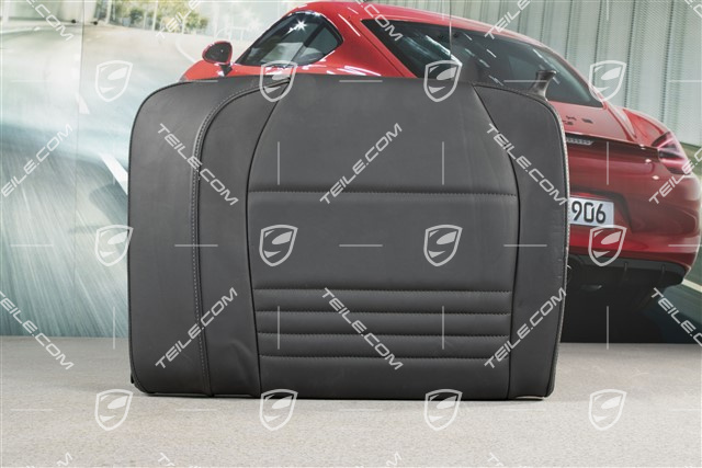 Back seat backrest, leather, black, Cabrio, L