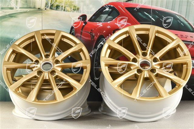 19" Boxster S Felgensatz, 8J x 19 ET57 + 10J x 19 ET45, aurum seidenmatt