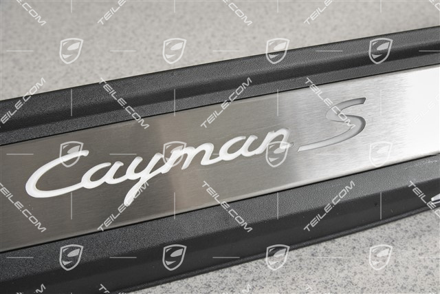 Blenden/Einstiegleisten, mit Beleuchtung, Edelstahl, "Cayman S", Satz, L+R