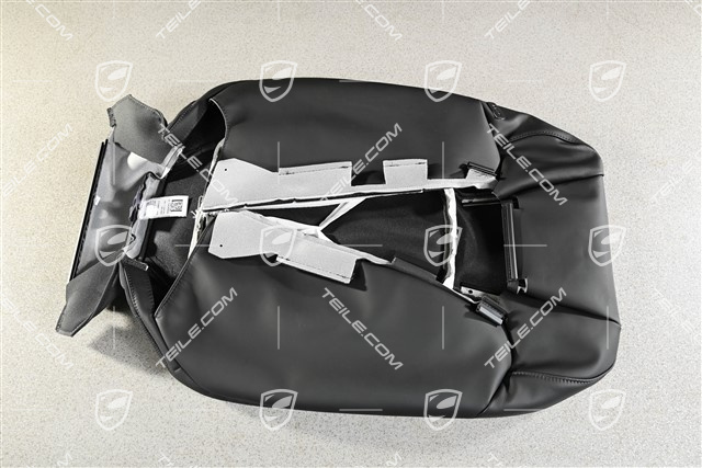 Lehnenbezug, Leder, komfortsitz, Belüftet, Schwarz, L