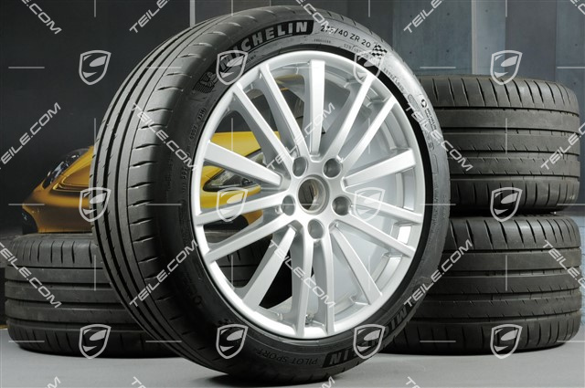 20" Panamera Design Sommerräder, Felgen 9,5J x 20 ET71 + 11,5J x 20 ET68 + Michelin Sommerreifen 275/40 ZR20 + 315/35 ZR20, mit RDK-Sensoren