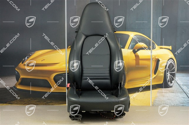 Seat, manual adjustable, heating, leather/Leatherette, Black, L