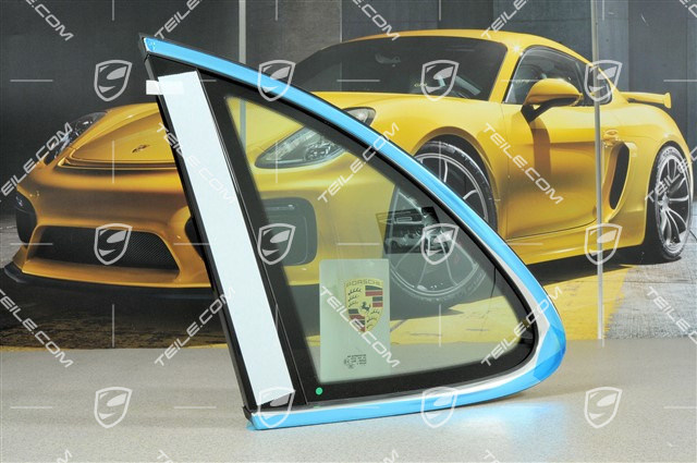 Side window with moulding, aluminium package, green heat-insulating glass in rear, L Side window with moulding, aluminium package, green heat-insulating glass in rear, L