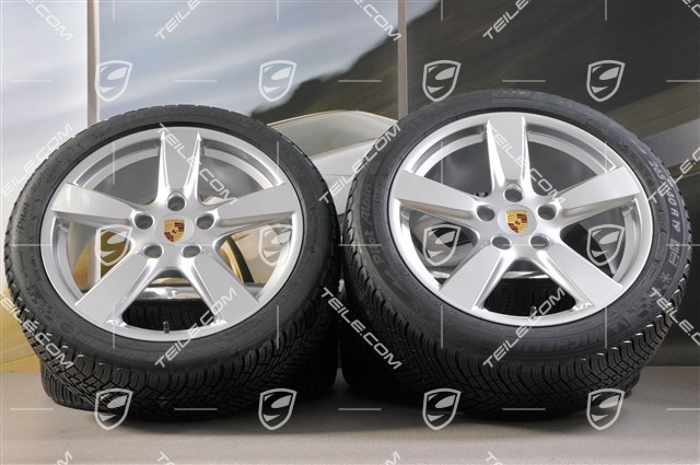 19" winter wheel set Cayman S, 8J x 19 ET57 + 9,5J x 19 ET45 + NEW Michelin Pilot Alpin 4 winter tyres 235/40 R19 + 265/40 R19, without TPMS.