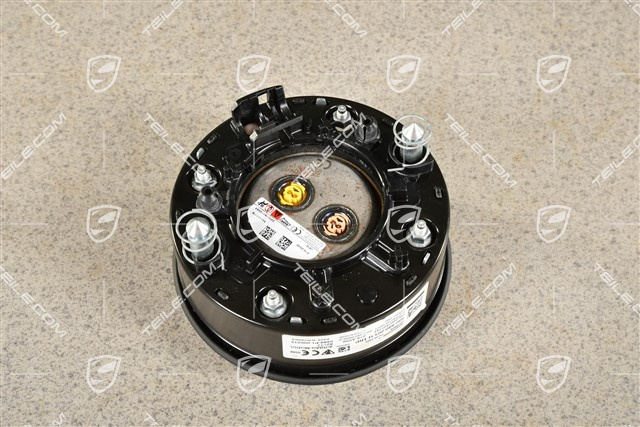 Airbag unit, steering wheel, Black ring / band, leather, black, leather damaged