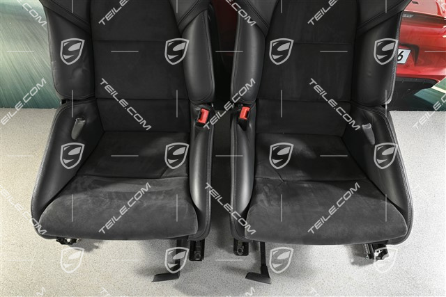 Sportschalensitze, klappbar, Leder/Alcantara, Schwarz, L+R