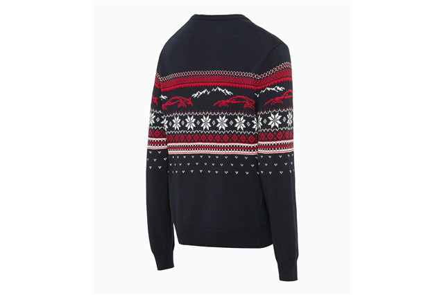 Knitted sweater – Christmas, blue, size S