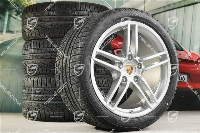 19-inch Carrera winter wheel set, 8,5J x 19 ET54 + 11J x 19 ET69, winter tyres 235/40 R19 + 285/35 R19