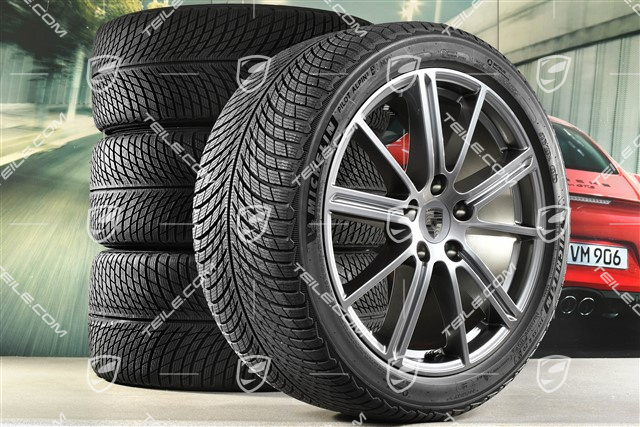 20-inch Panamera Turbo Winter wheel set, wheel rims 9,5J x 20 ET71 + 10,5J x 20 ET71 + Michelin Pilot Alpin 5 winter tyres 275/40 R20 + 315/35 R20, Adamantium