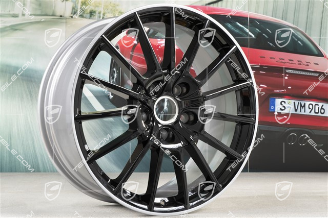 20" Felga Panamera Sport, 9,5J x 20 ET65, ramiona felgi czarne (wysoki połysk)