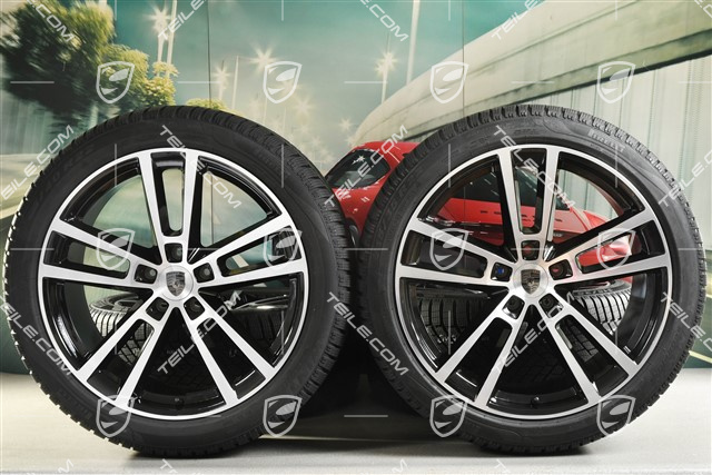 22-inch winter wheel set Sport Design, wheel rims 10J x 22 ET48 +11,5J x 22 ET52 + NEW Pirelli winter tyres 285/40 R22 + 315/35 R22, black high gloss