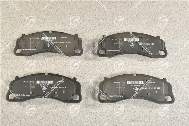Brake pad set, front axle, GT4, L+R