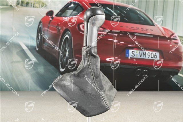 Schalthebelknopf, Schwarz, Leder, 5-gang schaltgetriebe