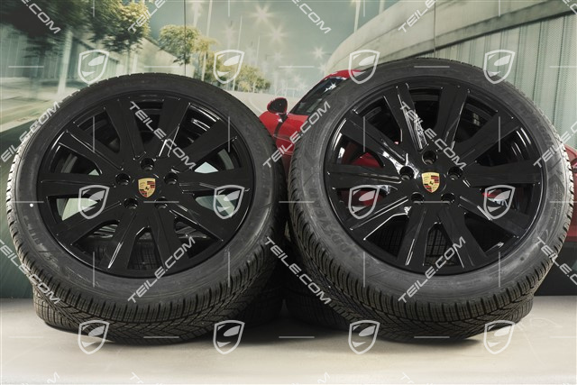 20-inch Taycan Tequipment Design winter wheel set, rims 9J x 20 ET54 + 11J x 20 ET60, Goodyear winter tyres 245/45 R20 + 285/40 R20