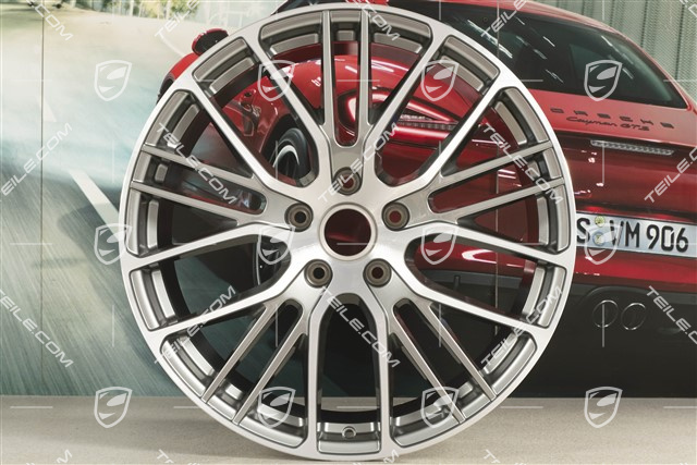 21-inch Panamera Exclusive Design Sport wheel rim, 10,5J x 21 ET71, in Platinum silver metallic