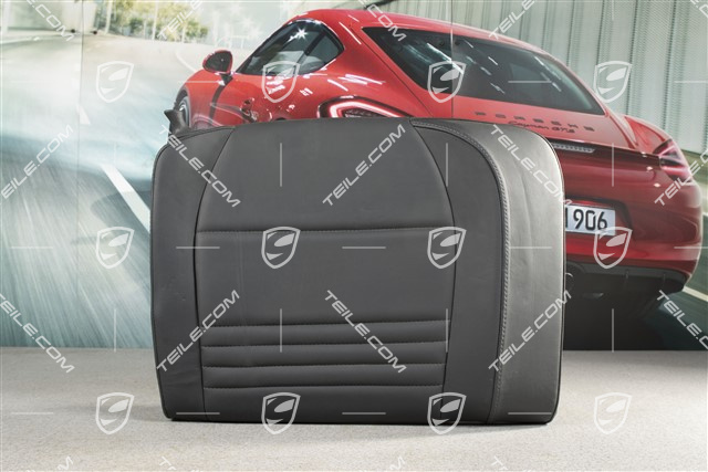 Back seat backrest, leather, black, Coupe, R