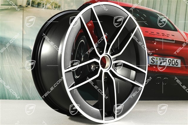 20"+21" Carrera Exclusive Design Felgensatz, Felgen 8,5J x 20 ET50 + 11,5J x 21 ET79, schwarz seidenmatt