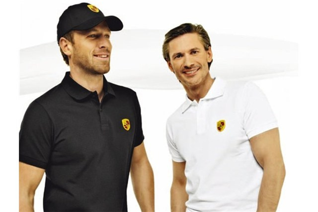 Essential Collection - Herren Polo-Shirt Wappen, weiß, Größe M 48/50
