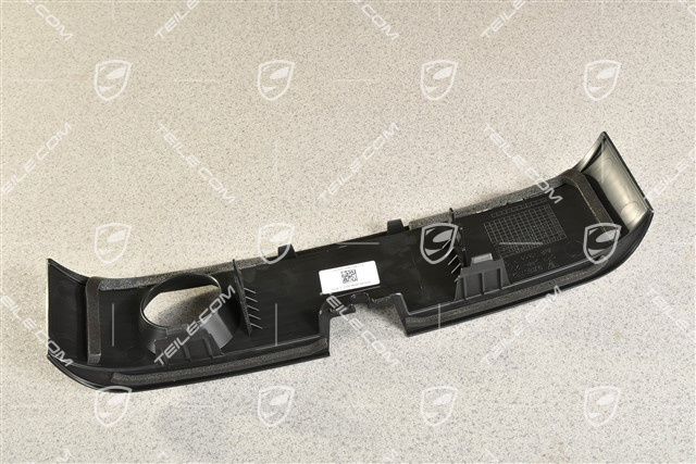 Cover trim, Front bumper center, Real Top View, Black matte