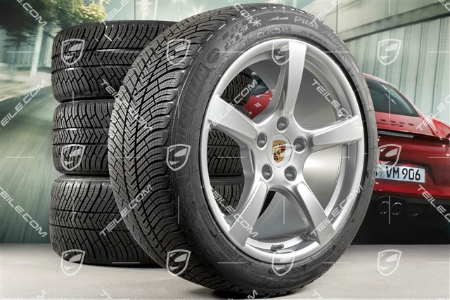19-inch Cayman S winter wheels set, rims 8J x 19 ET57 + 10J x 19 ET45, Michelin Pilot Alpin 4 winter tires 235/40 R19 +265/40 R19