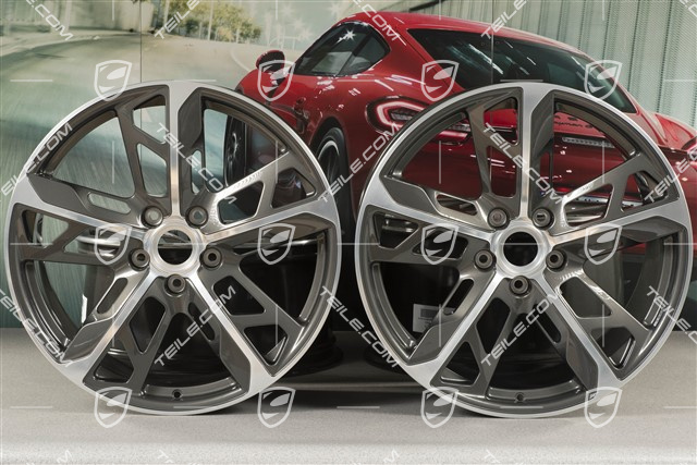 21" Wheel rim set Cross Turismo Design, 9,5J x 21 ET60 + 11,5J x 21 ET66, Titanium