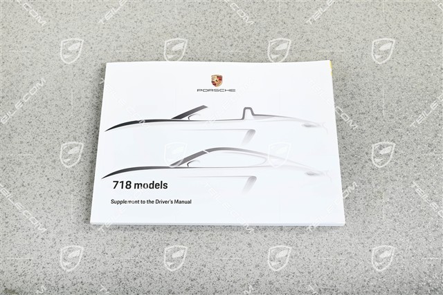 Porsche 718 Boxster/Cayman 982 – Ergänzung zum Fahrerhandbuch, Englisch