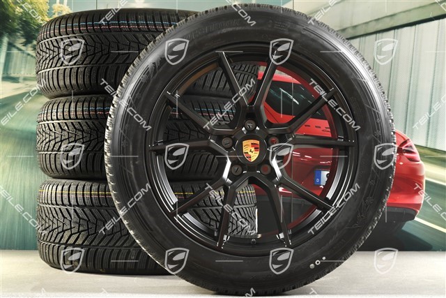 20-inch Cayenne S winter wheel set, rims 9J x 20 ET50 + 10,5J x 20 ET64 + NEW Hankook winter tyres 255/55 R20 + 295/45 R20, with TPMS, black satin matt