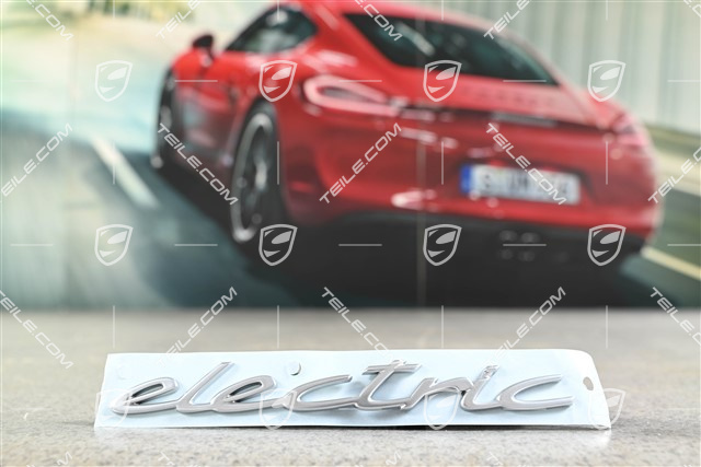 Abzeichen / Emblem Aufkleber ELECTRIC Lichtsilber-Metallic, L=R