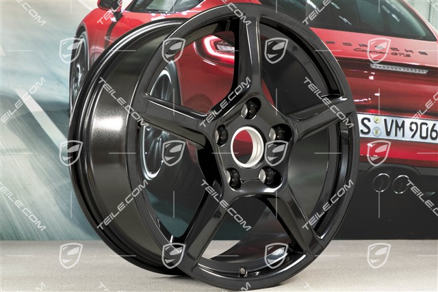 18" Felga Boxster IV, 8J x 18 ET57, czarny wysoki połysk