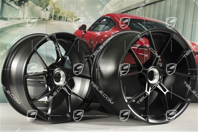 20+21 -inch GT3 wheel rim set, 9,5J x 20 ET46 + 12J x 21 ET45, black satin mat