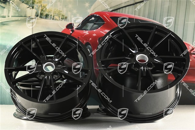 19+20" komplet felg Carrera, felgi: przednie 8,5J x 19 ET52 + tylne 11,5J x 20 ET67, czarny wysoki połysk